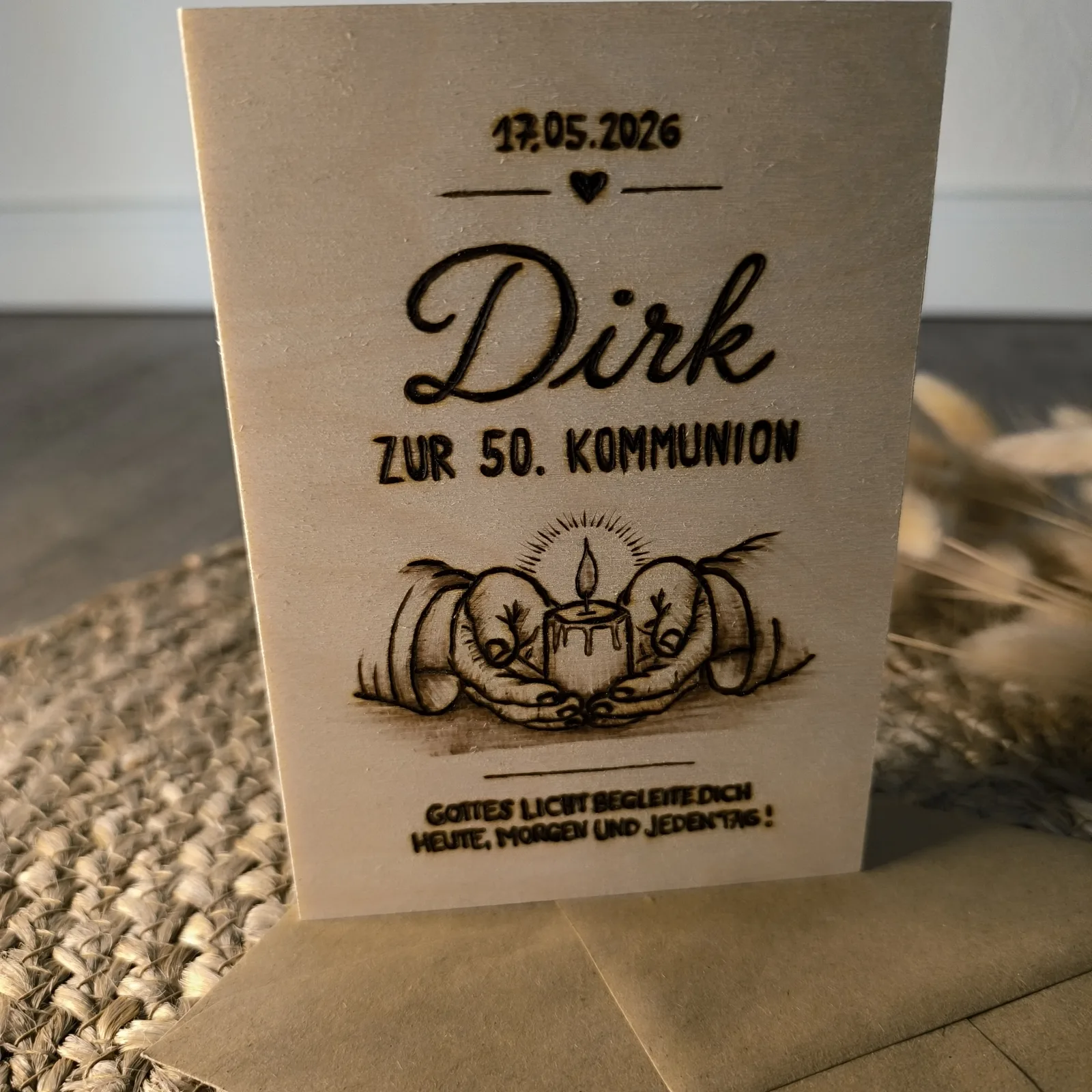 17.05.2026 · Dirk · ZUR 50. KOMMUNION · GOTTES LICHT BEGLEITE DICH · HEUTE, MORGEN UND JEDEN TAG!