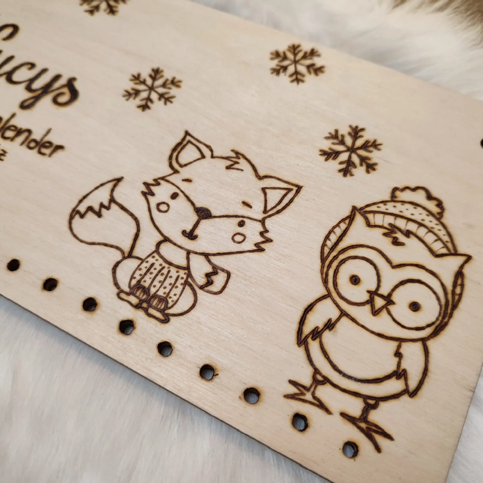 Adventskalender Wintertiere Schneeflocken – Ansicht 3