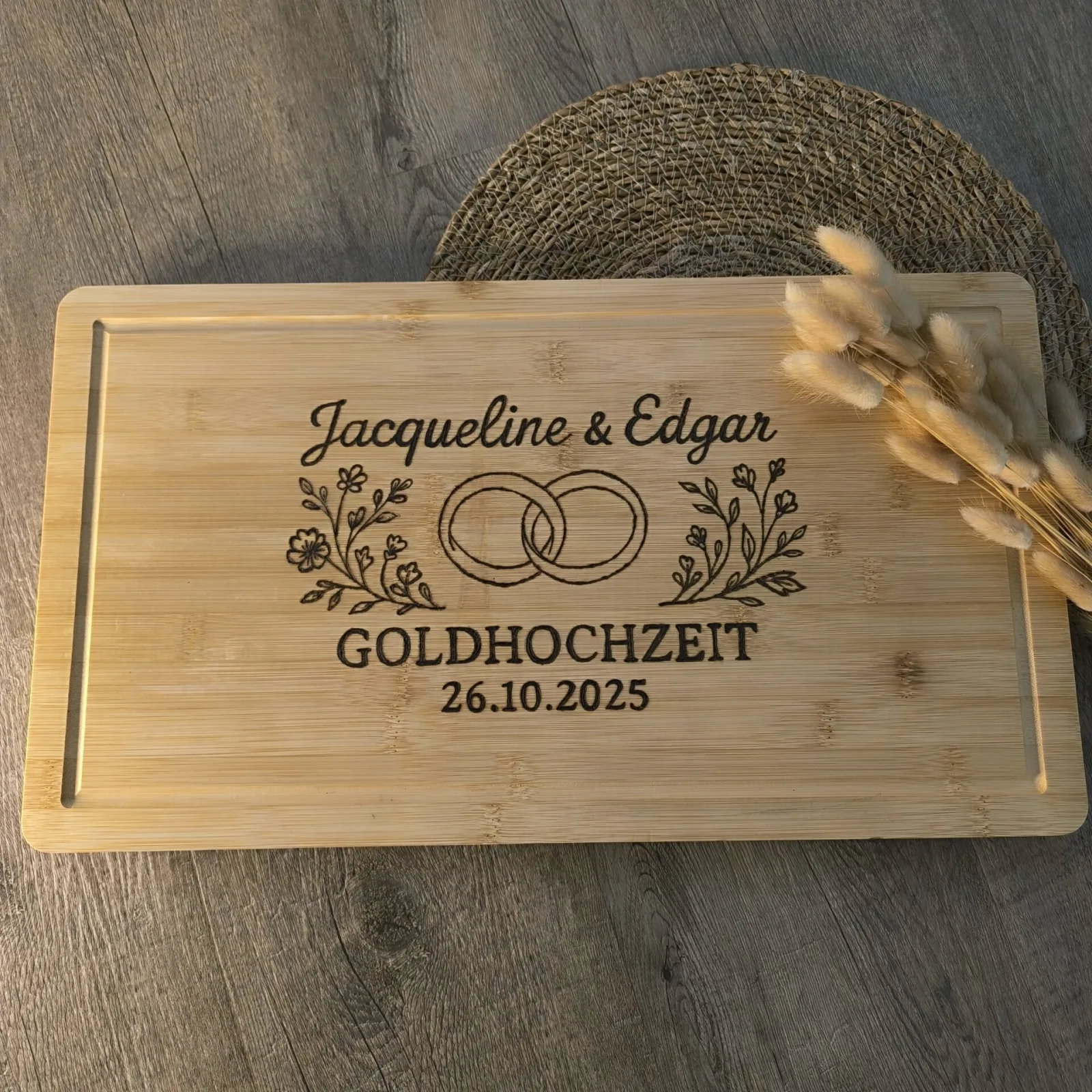 Goldhochzeit Schneidebrett