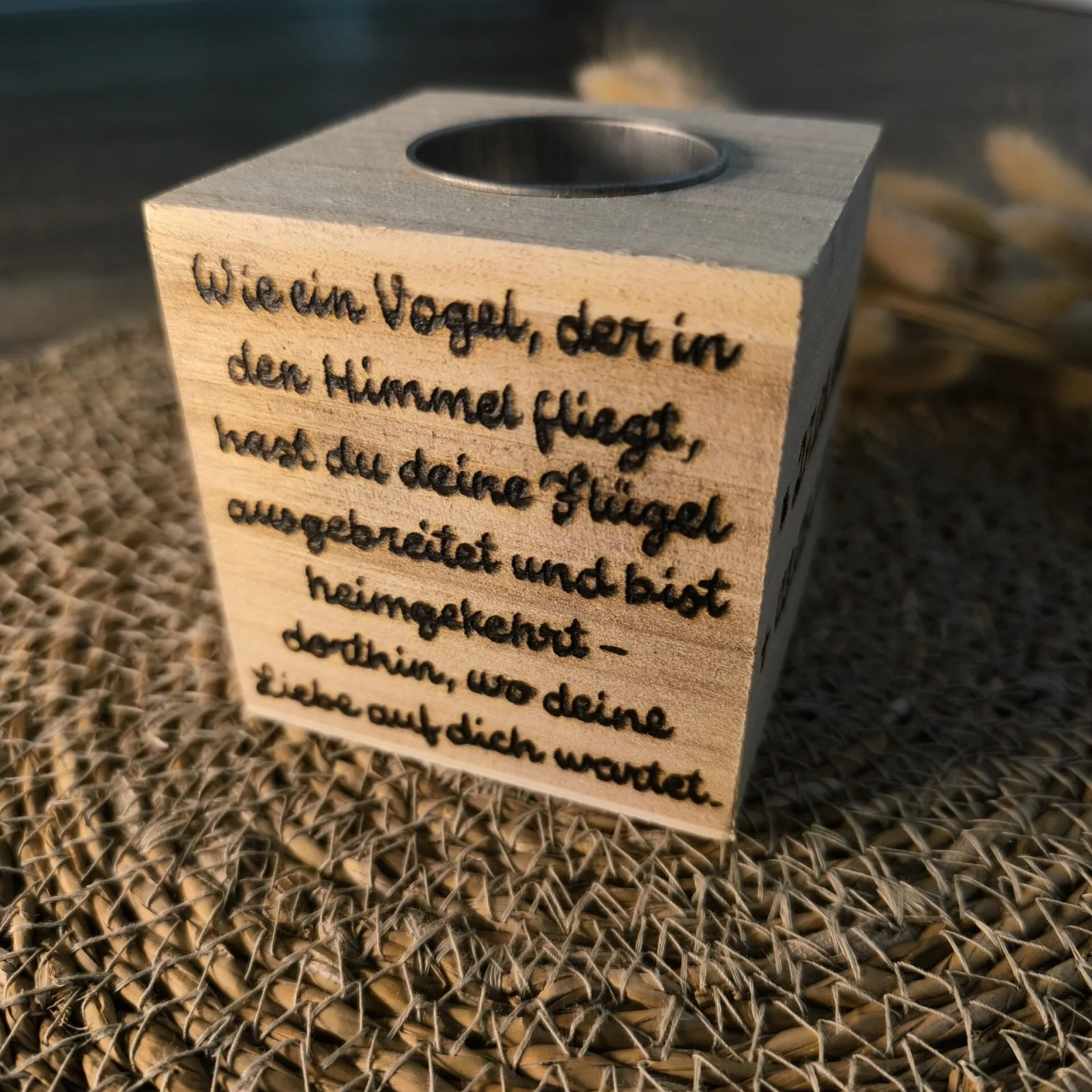 Kerze Trauer Vögel – Ansicht 2