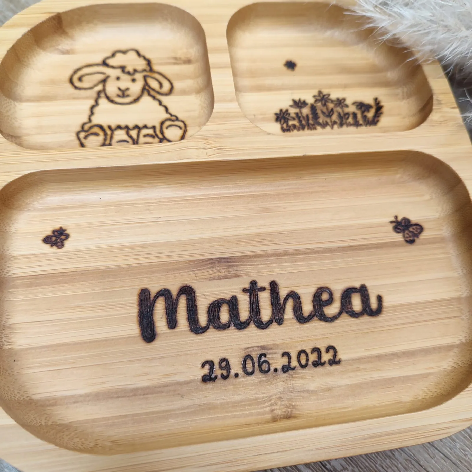 Kinderteller mit Löffel rosa – Ansicht 3