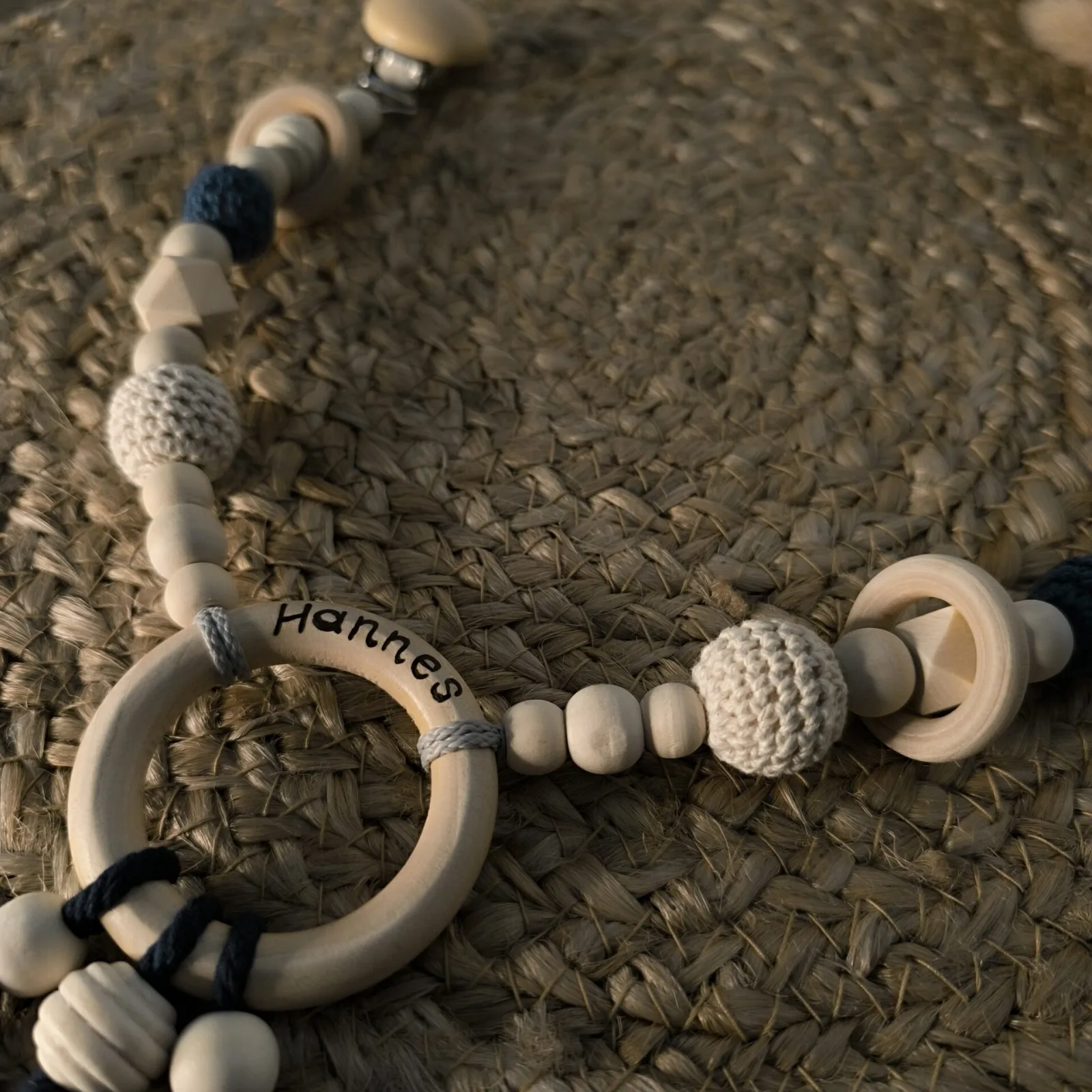 Perlenkette mit Clips blau – Ansicht 4