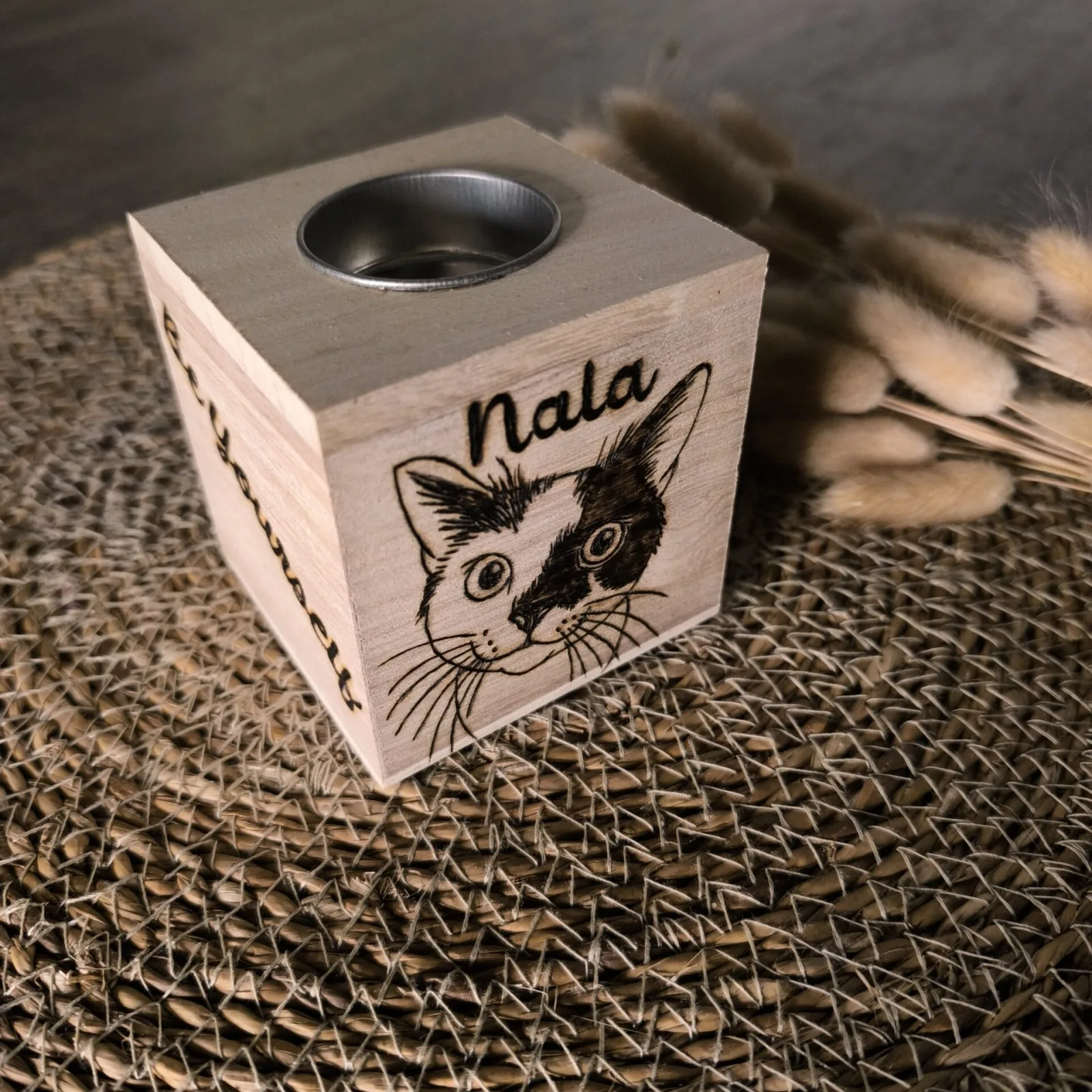 Teelicht Kerze Katze